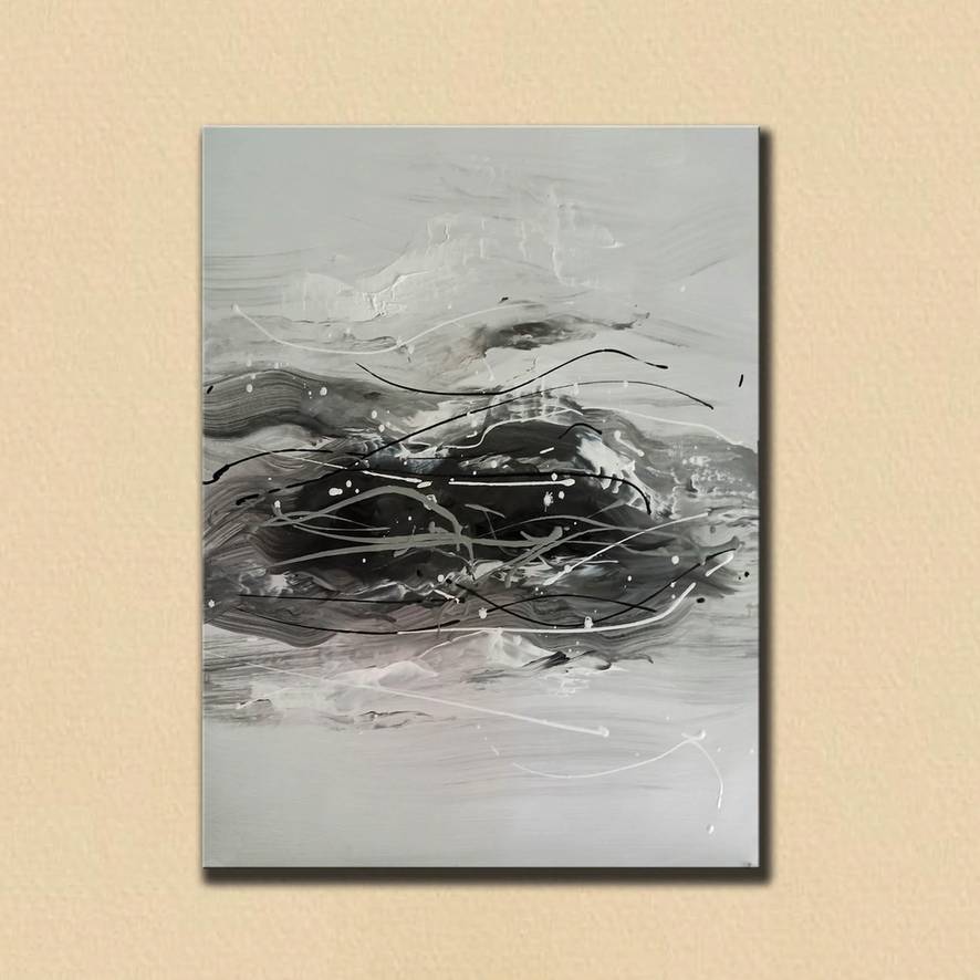 Black Landscape Minimalist Abstract Canvas Wall Art 6G7GD wall art